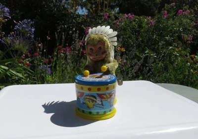 SINGE-BATTEUR-DRUMMER-AUTOMATE-JOUET  MECANIQUE-ANCIEN -MUSICIEN-AVEC CLE-P - Photo 1/3