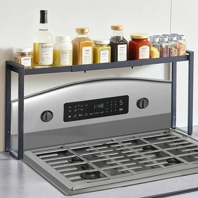 Over the Stove Spice Shelf Spice Rack Kitchen Organizer 32.7x14.4 in Steel - Image 1 of 4