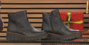 Rieker X9165-00 Schwarz Damen Keilabsatz Stiefeletten Neu Größe UK 6,5 EU 40 rei1 - Bild 1 von 5