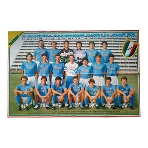 *HH* Poster Vintage Squadra Napoli Calcio Campione D'Italia 2 Scudetto Maradona - Foto 1 di 12