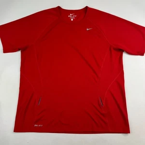 Nike Dri-Fit Mens Large Red 100% Polyester Activewear T-Shirt - Picture 1 of 12