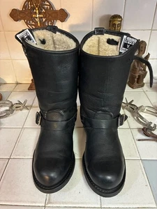 Botas de Ingeniero FRYE Cuero Negro Correa Hebilla Mujer Talla 8.5 m HECHAS en EE. UU. - Imagen 1 de 16