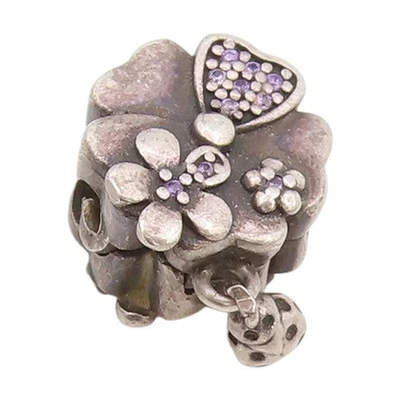 Colgante de plata de ley 925 vintage amatista margarita flor floral encanto PT25215 Foto 1 de 4