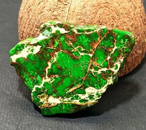 107.35 Ct Natural Arizona Superior Green Turquoise Slab Rough Certified Gemstone - Picture 1 of 7