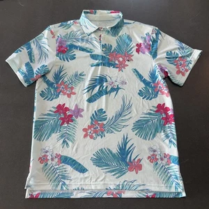 Vineyard Vines On The Go OTG Sankaty Polo Mens M Medium Floral Performance Blue - Picture 1 of 8