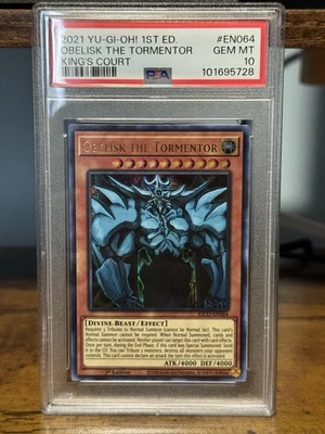 Obelisk the Tormentor (Ultra Rare) KICO-EN064 King's Court 1st Edition PSA 10 - Image 1 of 2