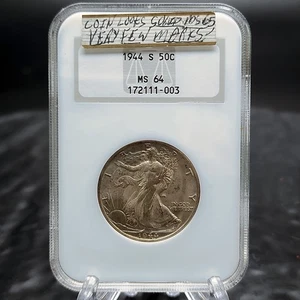 1944-S NGC MS 64 Walking Liberty Half Dollar Silver OGH Fatty Old Holder ✅ - Picture 1 of 5