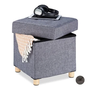 Puff almacenaje taburete plegable baúl de almacenamiento reposapiés elegante - Imagen 1 de 20