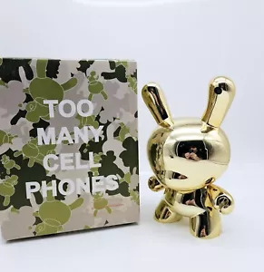 Kid Robot Too Many Cell Phones Gold Edition 8" Dunny Limited Edition 232/333 - Picture 1 of 9