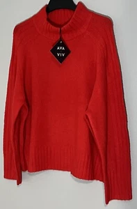 Ava & Viv Career Casual Long Sleeve Red Sweater Sz 2X NWT Sale LOOK - Picture 1 of 21