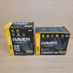 Guantes SAS Safety Raven 66519 sin polvo de nitrilo negro 7 mil XL 100ct (2x 50ct) - Imagen 1 de 4