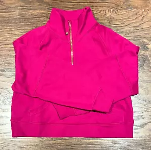 NEW Lululemon Scuba Oversized Funnel-Neck Half Zip Ripened Raspberry/Gold M/L - Picture 1 of 9