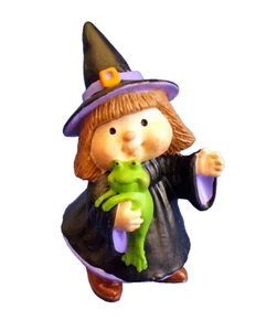 Hallmark MERRY MINIATURES Halloween Vintage WITCH w FROG Mini FIGURINE 1995 NEW - Picture 1 of 4