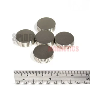 Strong Magnets 15x1 mm - Thin Neodymium Disc Magnet For Craft Fridge 15mm x 1mm - Picture 1 of 3