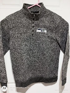 Seattle Seahawks Men’s NFL Team Apparel Gray Pullover Sweatshirt 1/4 Zip Medium - Picture 1 of 5