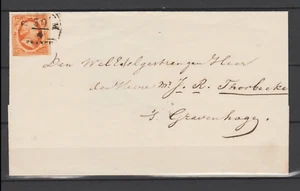 The Netherlands 1852 15c orange on letter to the prime minister - Picture 1 of 2