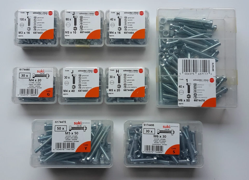 Gewindeschrauben Zylinderkopf mit Sechskantmutter verzinkt Schlitz M3x16-M6x50 - Bild 1 von 1