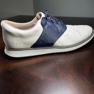 Jack Grace Innovator White Blue Saddle Spikeless Golf Cleat Shoes Mens 14 Casual - Picture 1 of 10