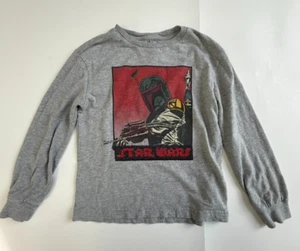 GAP Kids Boys Size S (6-7) Boba Fett Star Wars Long Sleeve T Shirt - Picture 1 of 12