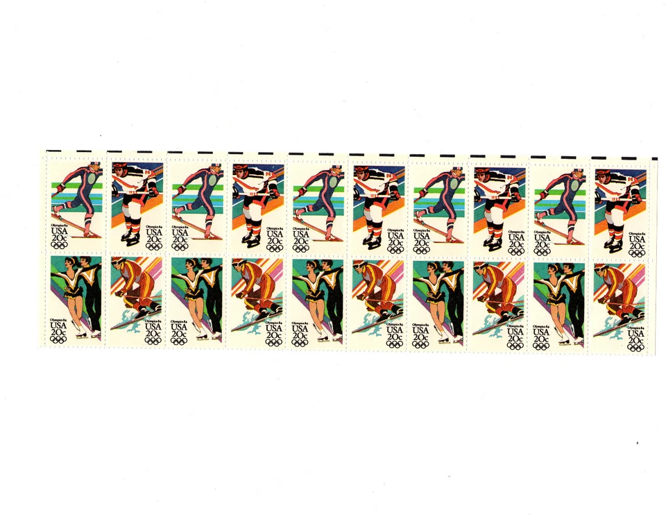 USA 20 Cent  - 1984 Winter Olympics - Selling in Blocks of 4 Stamps - Image 1 of 1