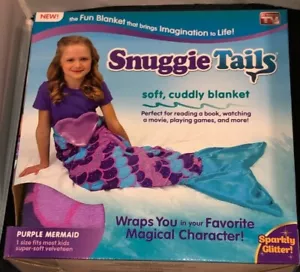 AS SEEN ON TV KIDS SNUGGIE TAILS SUPER SOFT BLANKET PURPLE MERMAID BRAND NEW - Picture 1 of 3