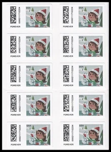 US CVP112 Holiday Elves Kiosk ATM F sheet 10 MNH 2022 - Picture 1 of 1