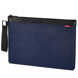Blue File Folder Document Organizer Zipper Pouch for Travel Office Storage - Picture 1 of 6