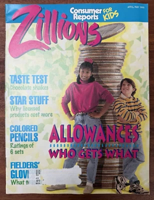 Vintage Apr/May 1993 Zillions Magazine Shakes Allowances Kids Consumer Report Foto 1 de 4