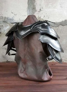 Halloween Medieval pauldrons and gorget shoulder Larp costume~renaissance Knight - Picture 1 of 3