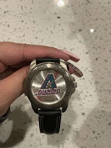 Diamondbacks watch Black Leather Band | MLB Sportstivi Vintage Cover