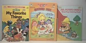 NEW & Vintage Rainbow Brite Sticker Fun Coloring Book Sesame Street Potato Head - Picture 1 of 20
