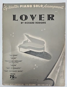 Lover by Richard Rodgers Piano Solo 1948 Sheet Music - Picture 1 of 4