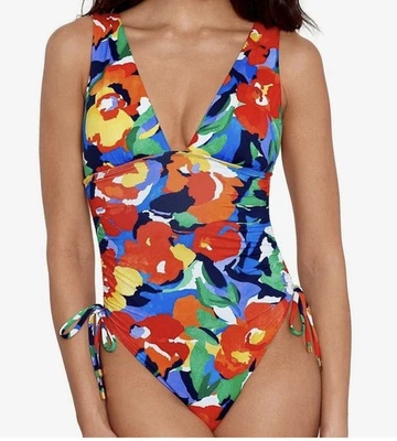 Nuevo con etiquetas Traje de baño Ralph Lauren de una pieza fruncido talla 16 Foto 1 de 4