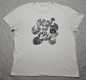 John Varvatos Shirt Mens 2XL White Graphic Patch Speak No Evil Tee Crewneck USA - Picture 1 of 8