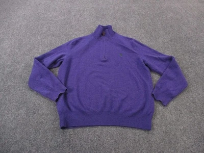 Polo Ralph Lauren Sweater Mens L Merino Wool Golf Navy Pullover Preppy Jacket - Image 1 of 4