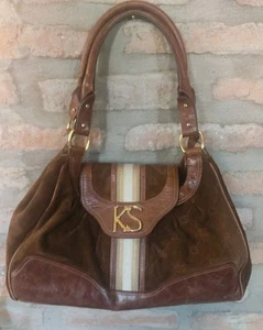 Rarissima Borsa Ken Scott Vintage In Pelle E Camoscio - Imagen 1 de 21