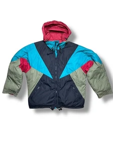 Chaqueta de esquí reversible vintage Big River XXL capucha enrollable años 80 90 cálido invierno - Imagen 1 de 15