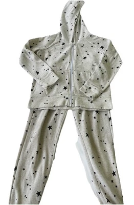 Chaqueta estrella Old Navy Girls 2019 gris cremallera completa y pantalones de sudor a juego talla 10-12 Foto 1 de 4