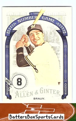 2016 Topps Allen & Ginter #NG-55 Ryan Braun The Numbers Game - Image 1 of 2