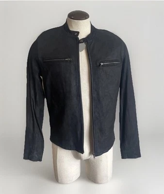 Chaqueta True Religion Negra Alcántara Micro Gamuza Mediana Nueva Sin Etiquetas Foto 1 de 4