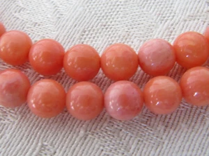 Collana di perle Lee Sands salmone CORALLO ~ chiusura in sterling 18" con prolunga da 2" ~ come nuova - Foto 1 di 6