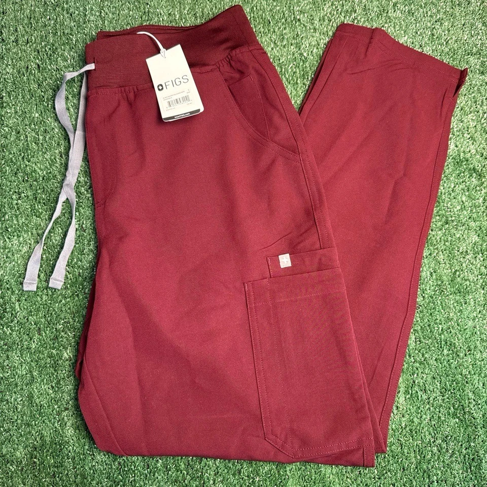 Pantalones Médicos Yola Borgoña Cintura Alta NUEVOS CON ETIQUETAS FIGS Para Mujer Talla Grande Foto 1 de 4