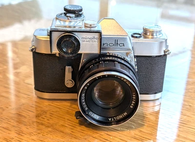 Rare Unmarked-SR-1?- Minolta 35mm  Film Camera W/ 55mm 2.0 Rokkor PF -SR2 Meter - Image 1 of 4