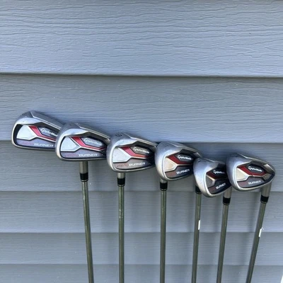 Taylormade Aeroburner 高尔夫铁杆 6-PW,AW Reax 88 R 硬度钢质杆身右手杆 — 第 1/4 张图片