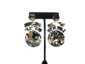 Grobes Paar Avantgarde/abstrakt unmarkiert wirbelnd schwarz, hellbraun & klar Plas - Bild 1 von 6