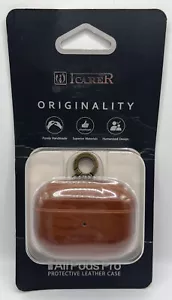 ICARER Vintage Genuine Leather Headphone Case Apple AirPods. NEW FREE SHIPPING - Picture 1 of 3
