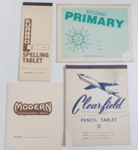 Vintage Kurtz Bros Composition Book Spelling & Pencil Tablets Lot of 4 - Picture 1 of 12