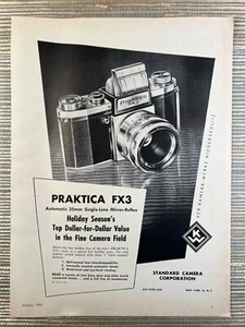 Praktica FX3 Automatic 35mm Single Lens Reflex Camera 1960 Vintage Print Ad - Bild 1 von 1
