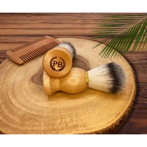 Personalized Mens Shaving Brush Kit Monogrammed Brush Shaving Kit Coaster - Picture 1 of 9