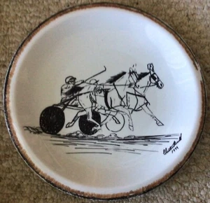 Harness Racing Decorative Plate Cafe’ware Porcelain - Picture 1 of 4